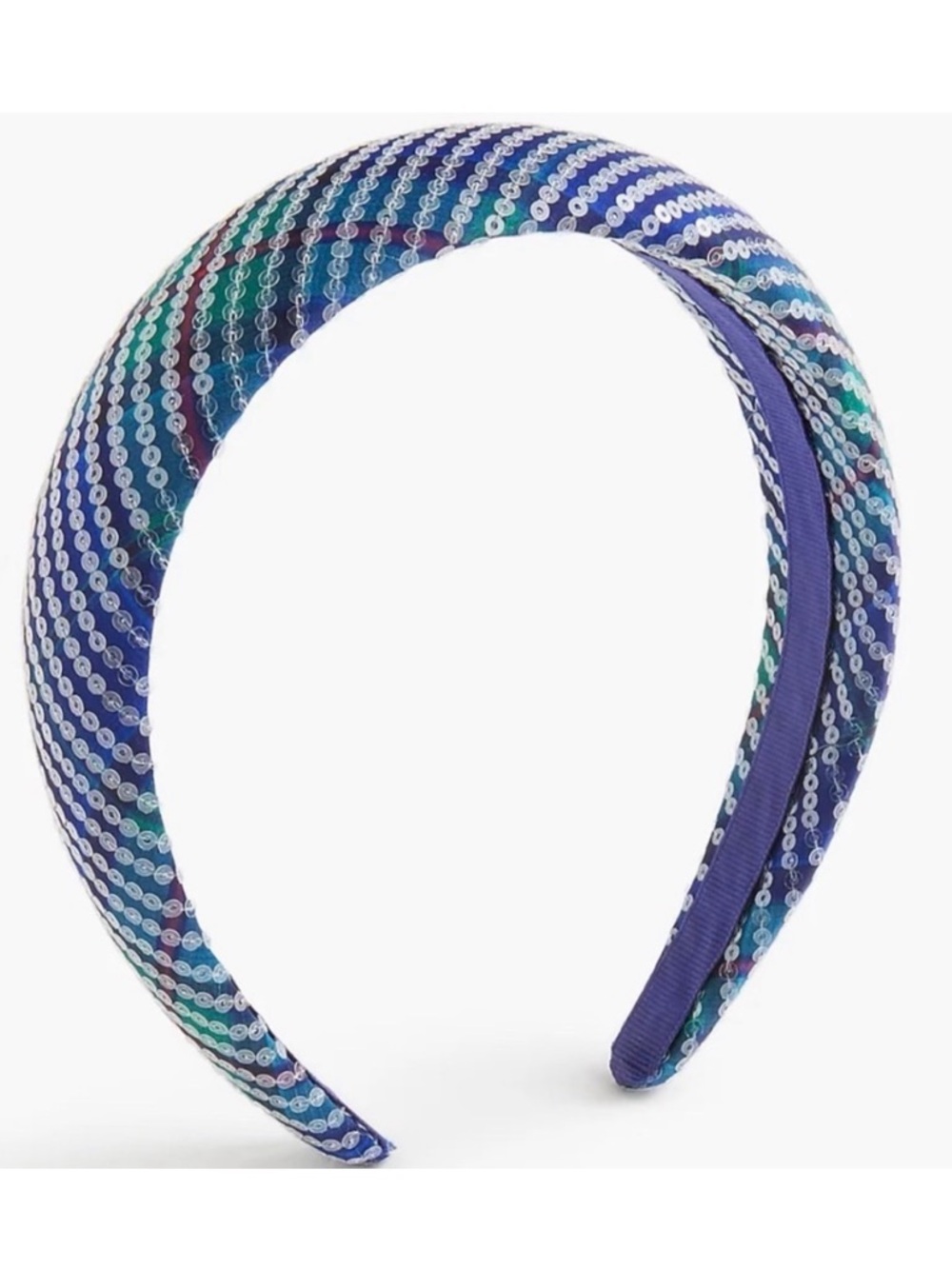 J Crew Sequin Tartan Puff Headband.